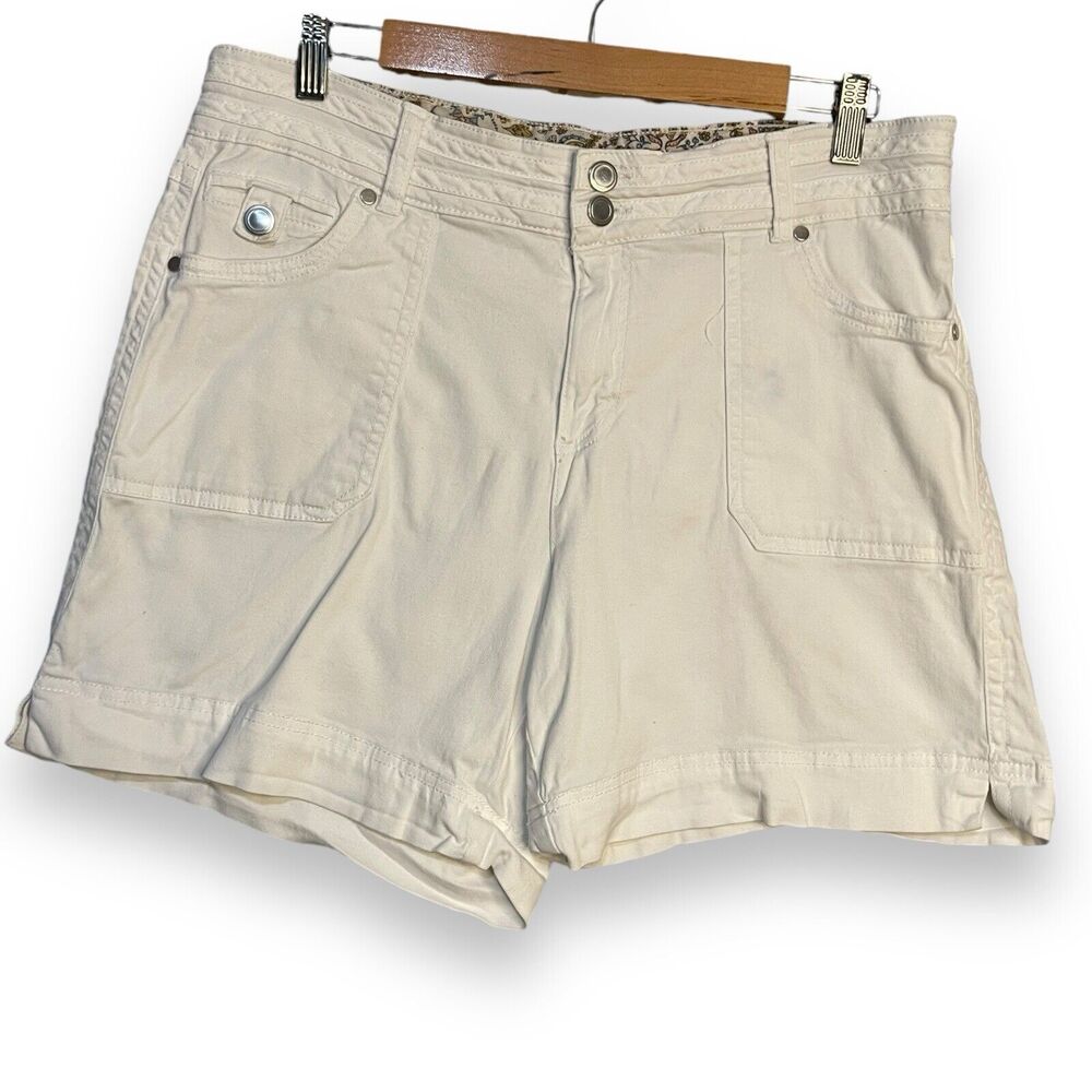 Dakota Blue Shorts Women's 12 Ivory White Casual Pockets Academia Stretch FLAWED